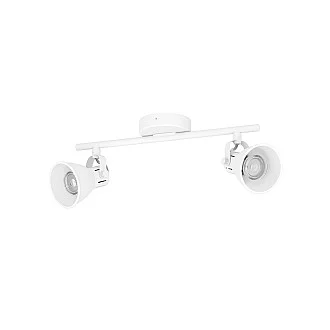 Spot Moderno Seras 1 In Acciaio Bianco 2 Luci Gu10 3W Ip20