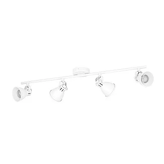 Spot Moderno Seras 1 In Acciaio Bianco 4 Luci Gu10 3W Ip20