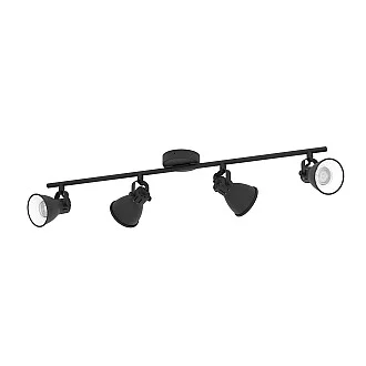 Spot Moderno Seras 2 In Acciaio Nero 4 Luci Gu10 3W Ip20