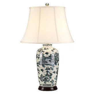 Lampada Da Scrivania Contemporanea Blue Traditional Porcellana Blu 1 Luce E27