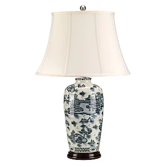 Lampada Da Scrivania Contemporanea Blue Traditional Porcellana Blu 1 Luce E27