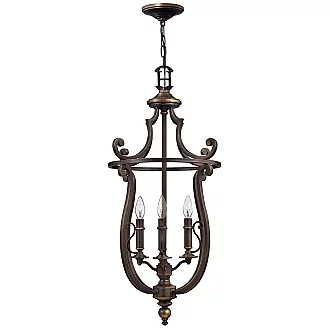 Lampadario Classico Plymouth Acciaio Bronzo Antico 4 Luci E14