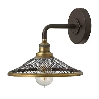 Appliques - Lampade Da Parete Vintage Rigby Acciaio Bronzo Buckeye 1 Luce E27