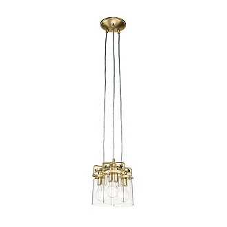 Lampadario Contemporaneo Brinley Acciaio Ottone Spazzolato 3 Luci E27