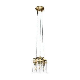 Lampadario Contemporaneo Brinley Acciaio Ottone Spazzolato 3 Luci E27