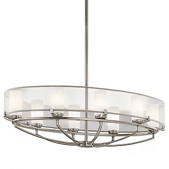 Lampadario Contemporaneo Saldana Metallo Peltro Classico Tessuto 8 Luci G9 3 Led