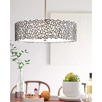 Lampadario Contemporaneo Silver Coral Metallo Peltro Classico Vetro 3 Luci E27