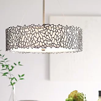 Lampadario Contemporaneo Silver Coral Metallo Peltro Classico Vetro 4 Luci E27