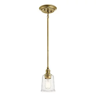 Sospensione Classica Waverly Acciaio Ottone Naturale Vetro 1 Luce E27