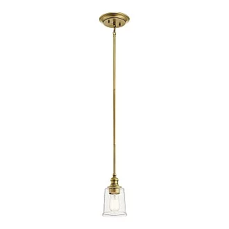 Sospensione Classica Waverly Acciaio Ottone Naturale Vetro 1 Luce E27