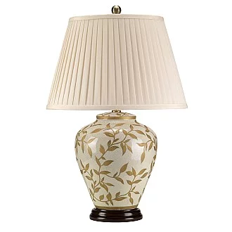 Lampada Da Scrivania Contemporanea Leaves Brown Gold Porcellana Oro 1 Luce E27