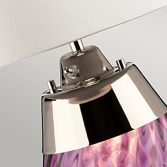 Lampada Da Scrivania Contemporanea Lena In Metallo Vetro Viola Prugna 1 Luce E27