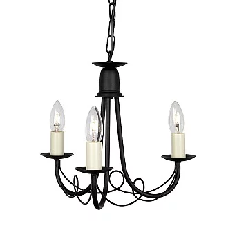 Lampadario Industrial Nordico Minster Acciaio Nero 3 Luci E14