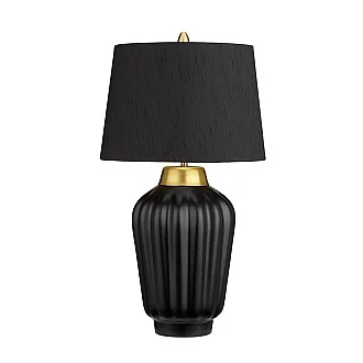 Lampada Da Scrivania Contemporanea Bexley Porcellana Nero Ottone 1 Luce E27