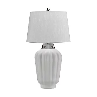 Lampada Da Scrivania Contemporanea Bexley Porcellana Bianco Nichel 1 Luce E27