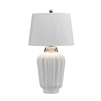 Lampada Da Scrivania Contemporanea Bexley Porcellana Bianco Nichel 1 Luce E27