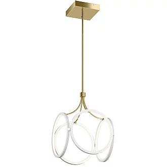 Lampadario Industrial Nordico Ciri Alluminio Bianco Oro Champagne Led 45W 3000K