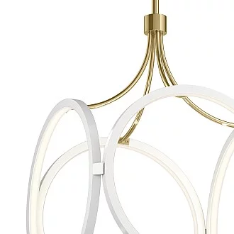 Lampadario Industrial Nordico Ciri Alluminio Bianco Oro Champagne Led 45W 3000K