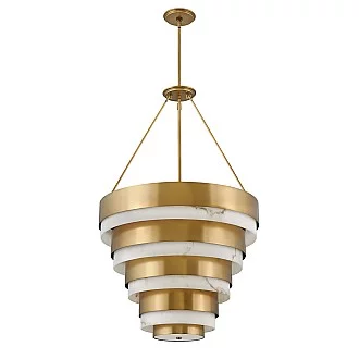 Lampadario Contemporaneo Echelon Acciaio Ottone Antico 8 Luci E14