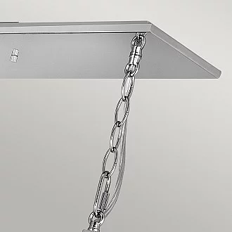 Lampadario Contemporaneo Ludlow Acciaio Nichel Lucido Acrilico 8 Luci E27