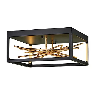 Plafoniera Industrial Nordica Styx Acciaio Nero Oro Led Integrato 8W 3000K 931Lm