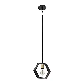 Sospensione Industrial Nordica Bismarck Acciaio Nero Terra 1 Luce E27