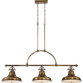 Lampadario Industrial Nordico Emery Metallo Ottone Anticato 3 Luci E27