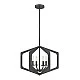 Lampadario Industrial Nordico Vanguard Acciaio Nero Antico 4 Luci E14