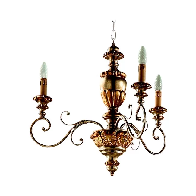 Homi-Lampadario In Legno Classico Argento Mecca 3 Luci Sparviero-32-3-02-