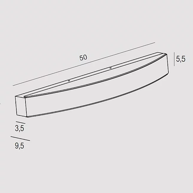 Exclusive Light-Applique Contemporanea Band Metallo Foglia Oro Led 28W-BAND-A50-GF-8059395052004