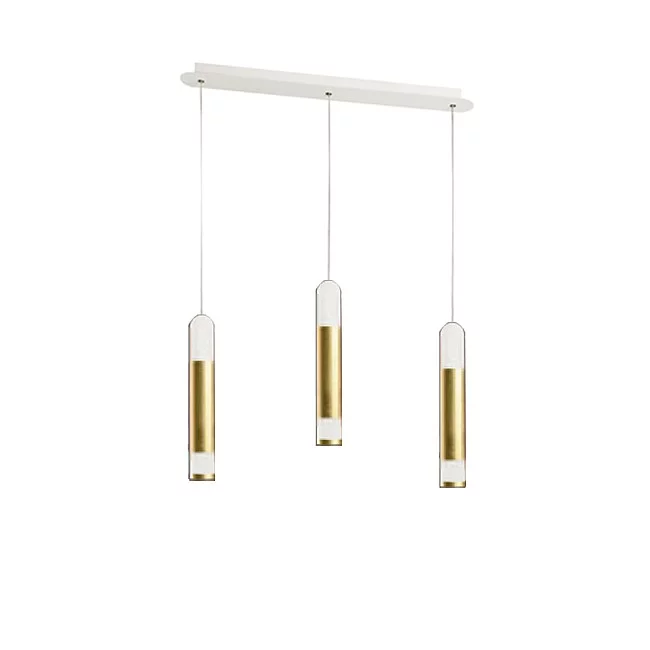 Exclusive Light-Sospensione Contemporanea Derby Foglia Oro Led 3X5+5W-DERBY-S3-GF-8059395052394