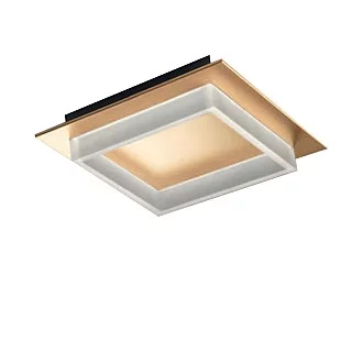 Plafoniera Contemporanea Square Metallo Oro Opaco Led 28W