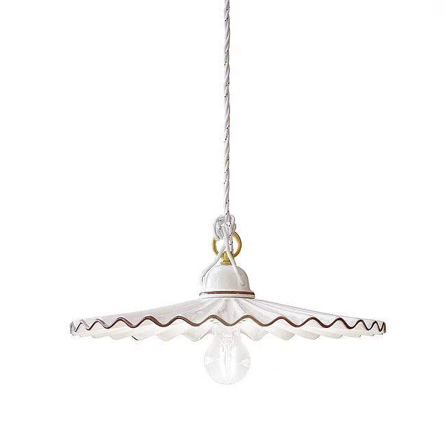 Ferroluce-Sospensione Classica LAquila Ottone E Ceramica Decorato Diam. 41Cm 1 Luce E27-C009-OS-MA-8056598471304