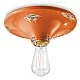 Ferroluce-Plafoniera Vintage Tonda Grande Ceramica Arancio 1 Luce E27-C134-VIO-8056772562439