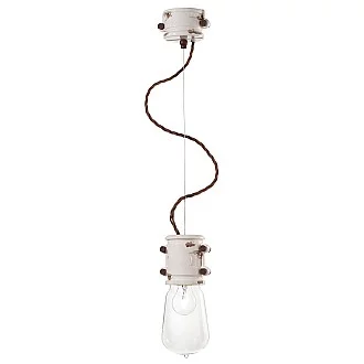 Lampadario Vintage Urban Ferro E Ceramica Bianco 1 Luce E27 12Cm