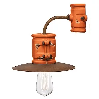 Applique Vintage Urban Ferro E Ceramica Arancio 1 Luce E27 25Cm