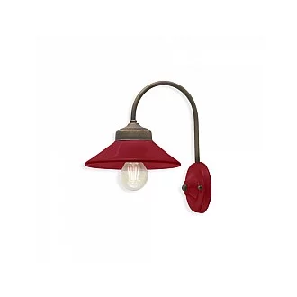 Applique Vintage Colors Ferro E Ceramica Bordeaux 1 Luce E27