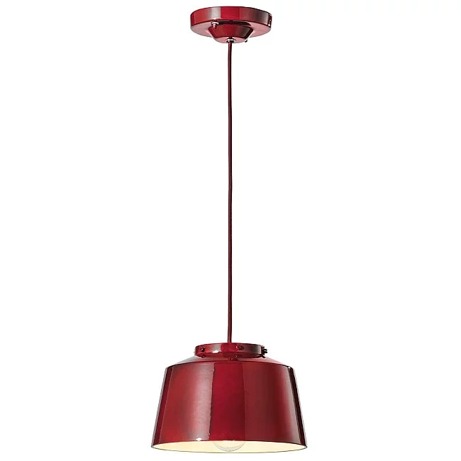 Ferroluce-Lampadario Vintage 50S Ferro E Ceramica 1 Luce E27 23Cm-C2000-BOR-8056772568615