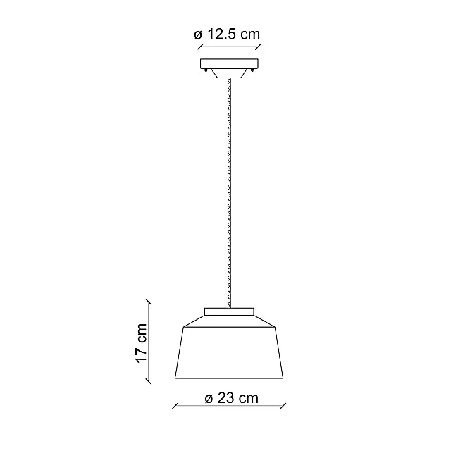 Ferroluce-Lampadario Vintage 50S Ferro E Ceramica 1 Luce E27 23Cm-C2000-BOR-8056772568615