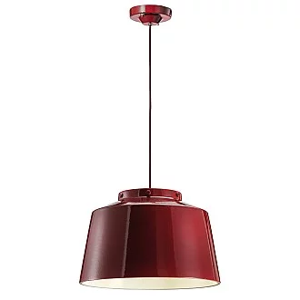 Lampadario Vintage 50'S Ferro E Ceramica 1 Luce E27 40Cm