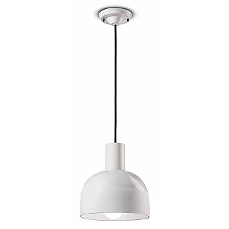 Lampadario Vintage Decò Caxixi Ceramica Bianco Grezzo 1 Luce E27