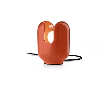 Lumetto Vintage Decò Batucada Ceramica Arancio Pokè 1 Luce E27