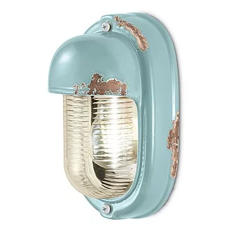 Applique Vintage Verticale Ceramica Azzurra 1 Luce E27