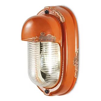 Applique Vintage Verticale Ceramica Arancio 1 Luce E27