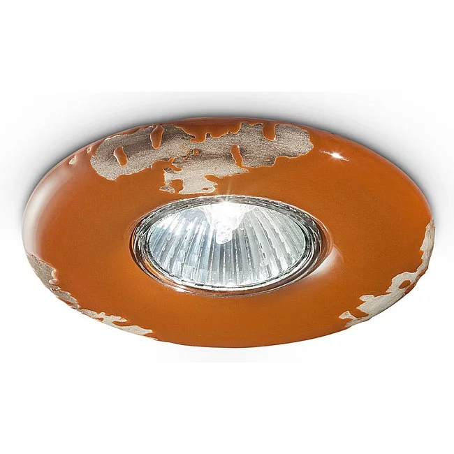 Ferroluce-Spot Vintage Ceramica Arancio 1 Luce Gu10 11Cm-C481-VIO-8056772561166