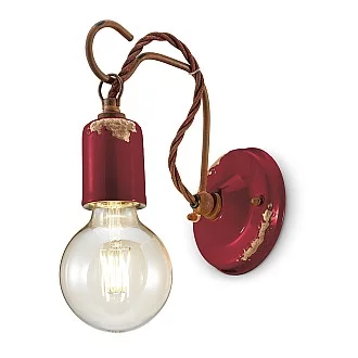 Applique Vintage Ceramica Bordeaux Con Filamento 1 Luce E27