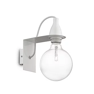 Applique Moderna Minimal Metallo Bianco 1 Luce E27 8W 3000K Luce Calda