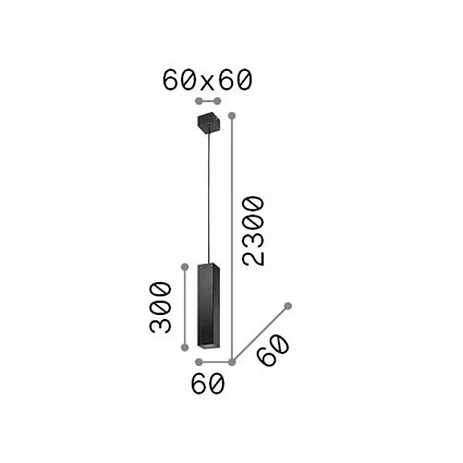 Ideal Lux-Sospensione Moderna Sky Metallo Nero 1 Luce Gu10 7W 3000K Luce Calda-126913-8021696126913