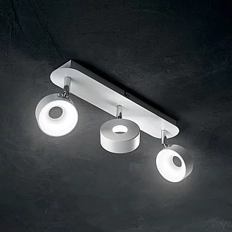 Plafoniera Moderna Oby Metallo Bianco 3 Luci 18W 3000K Luce Calda