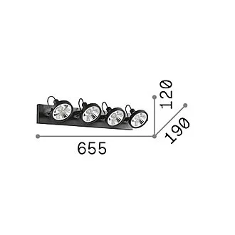 Plafoniera Moderna Glim Metallo Bianco 4X10W Gu10 3000K Luce Calda